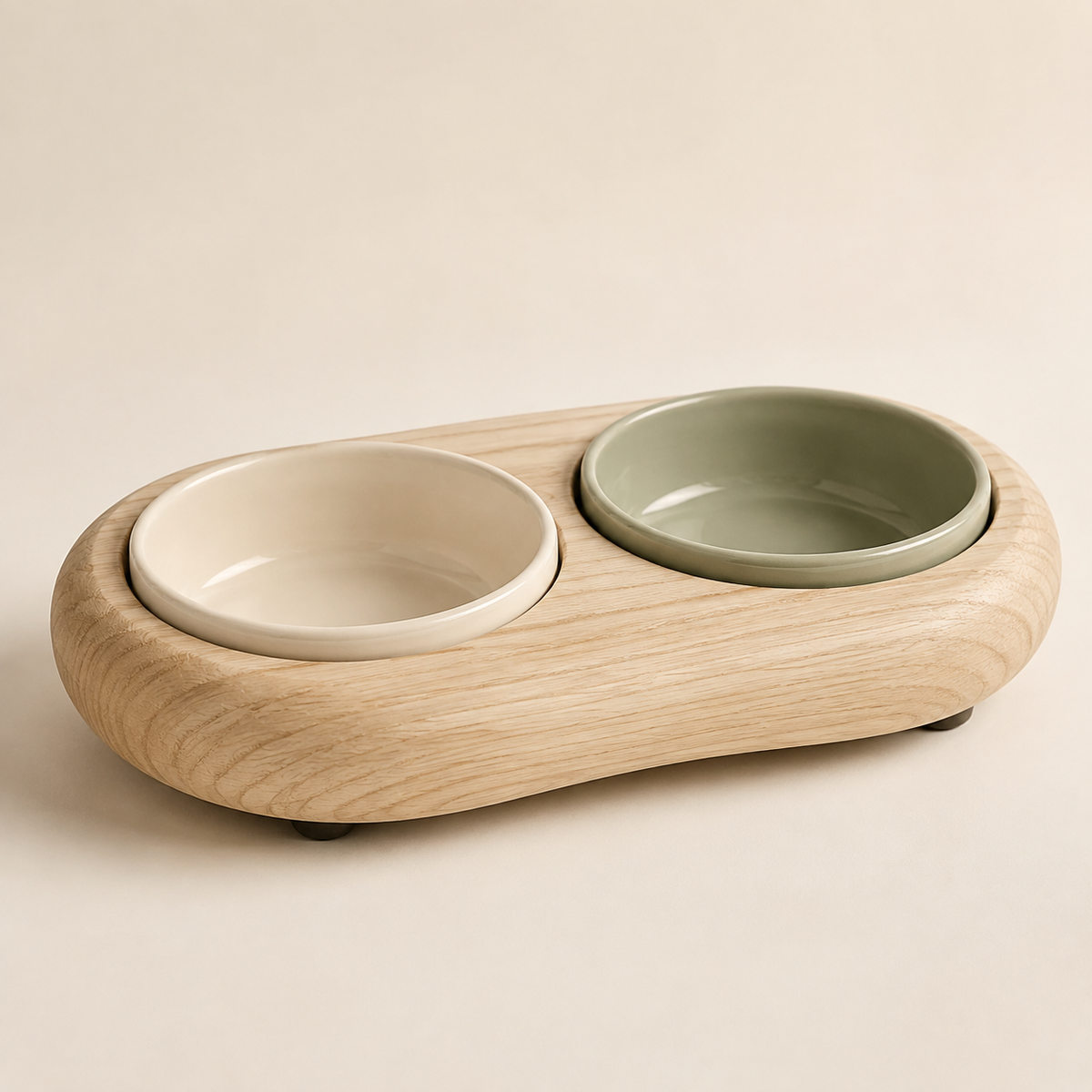 Nuzlorapets™ PebbleDine Elevated Ceramic Bowl Set