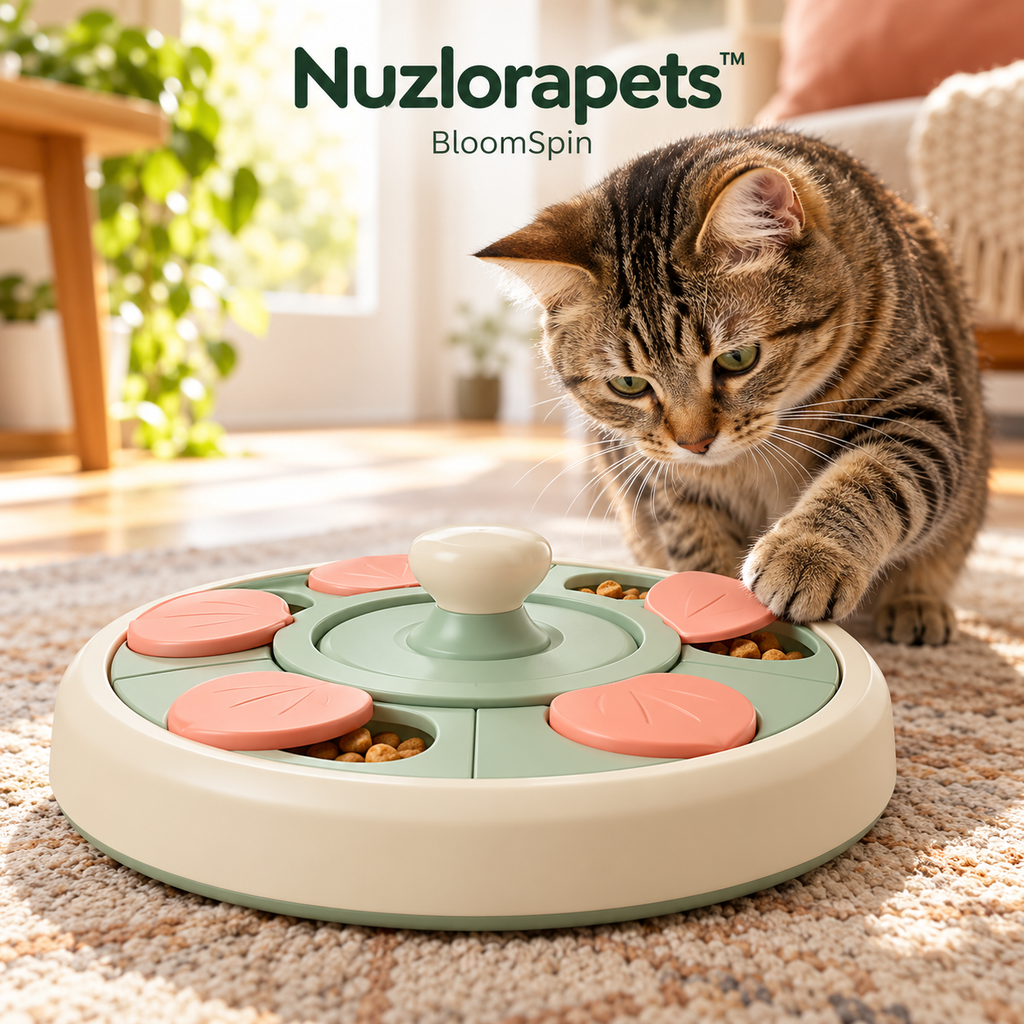 Nuzlorapets™ Interactive Rotating Puzzle Feeder for Cats