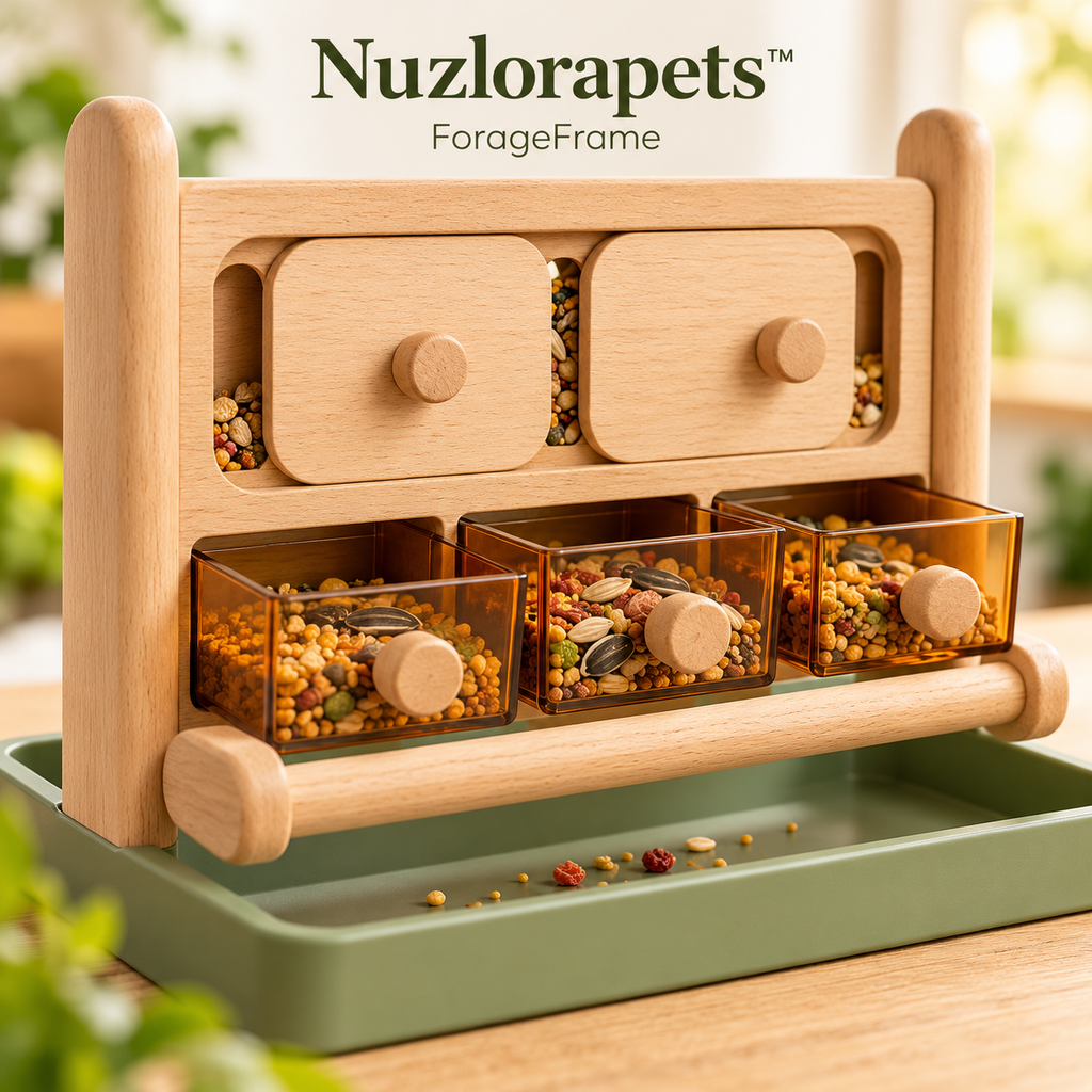 Nuzlorapets™ ForageFrame Modular Foraging Activity Stand for Parrots