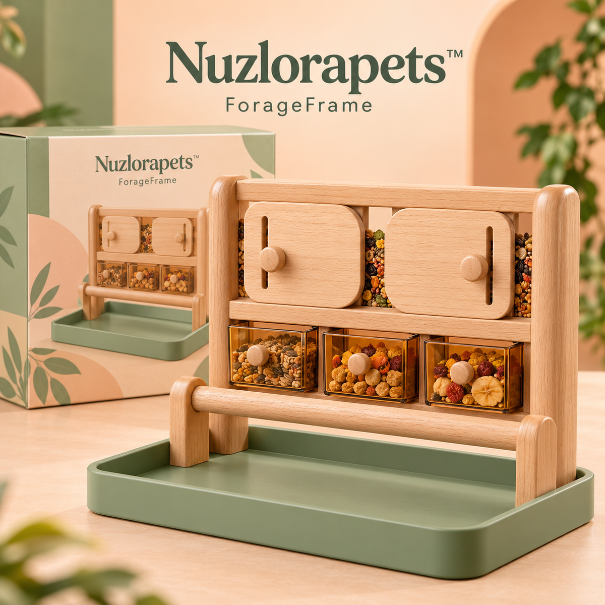 Nuzlorapets™ ForageFrame Modular Foraging Activity Stand for Parrots