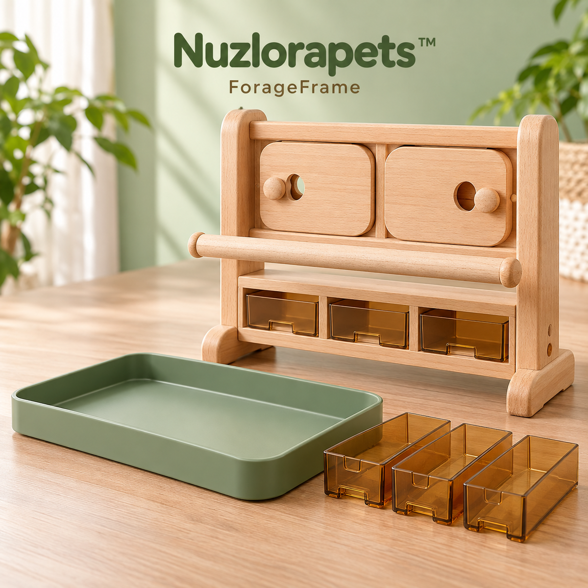 Nuzlorapets™ ForageFrame Modular Foraging Activity Stand for Parrots