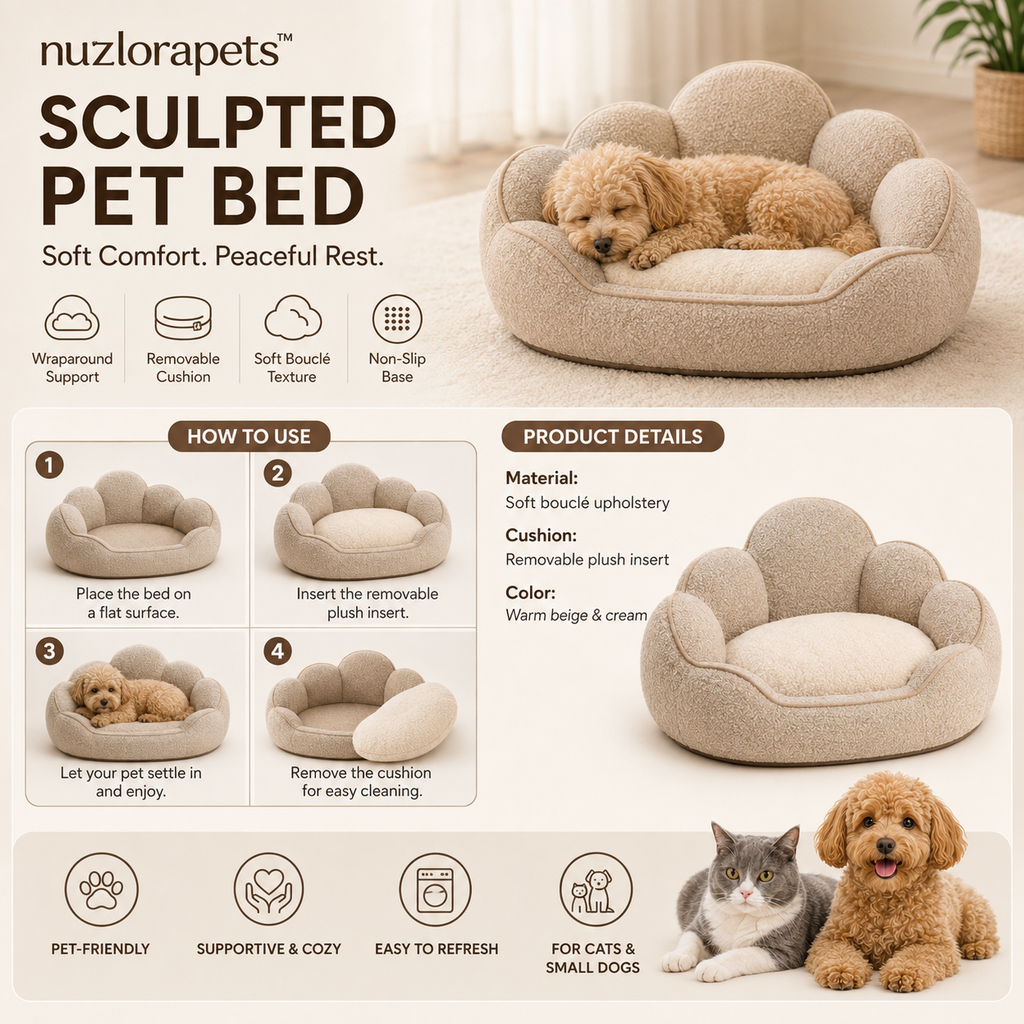 Nuzlorapets™ CloudHaven Sculpted Pet Bed