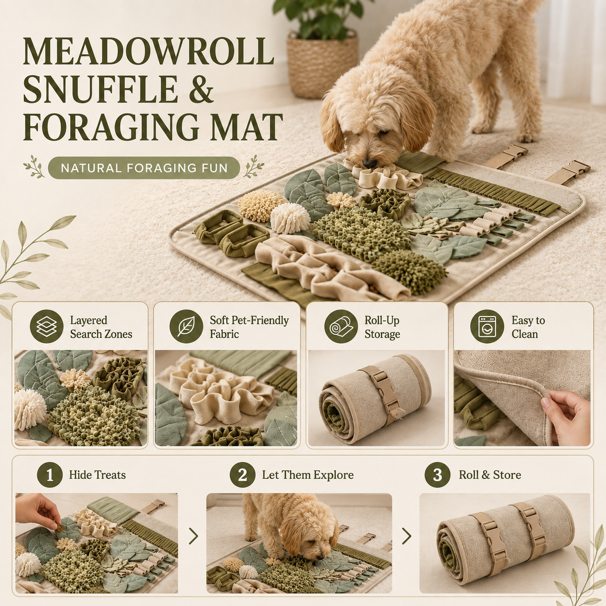 Nuzlorapets™ MeadowRoll Snuffle & Foraging Mat