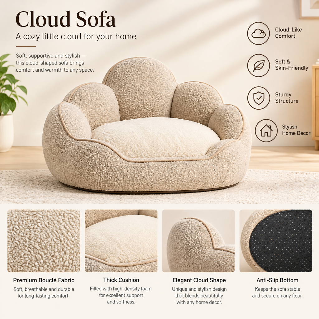 Nuzlorapets™ CloudHaven Sculpted Pet Bed