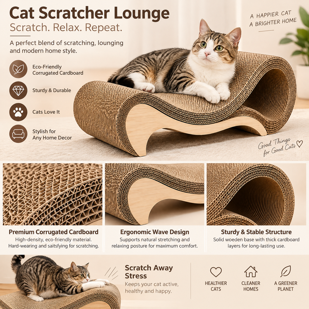 Nuzlorapets™ WillowCurve Cat Scratcher Lounge
