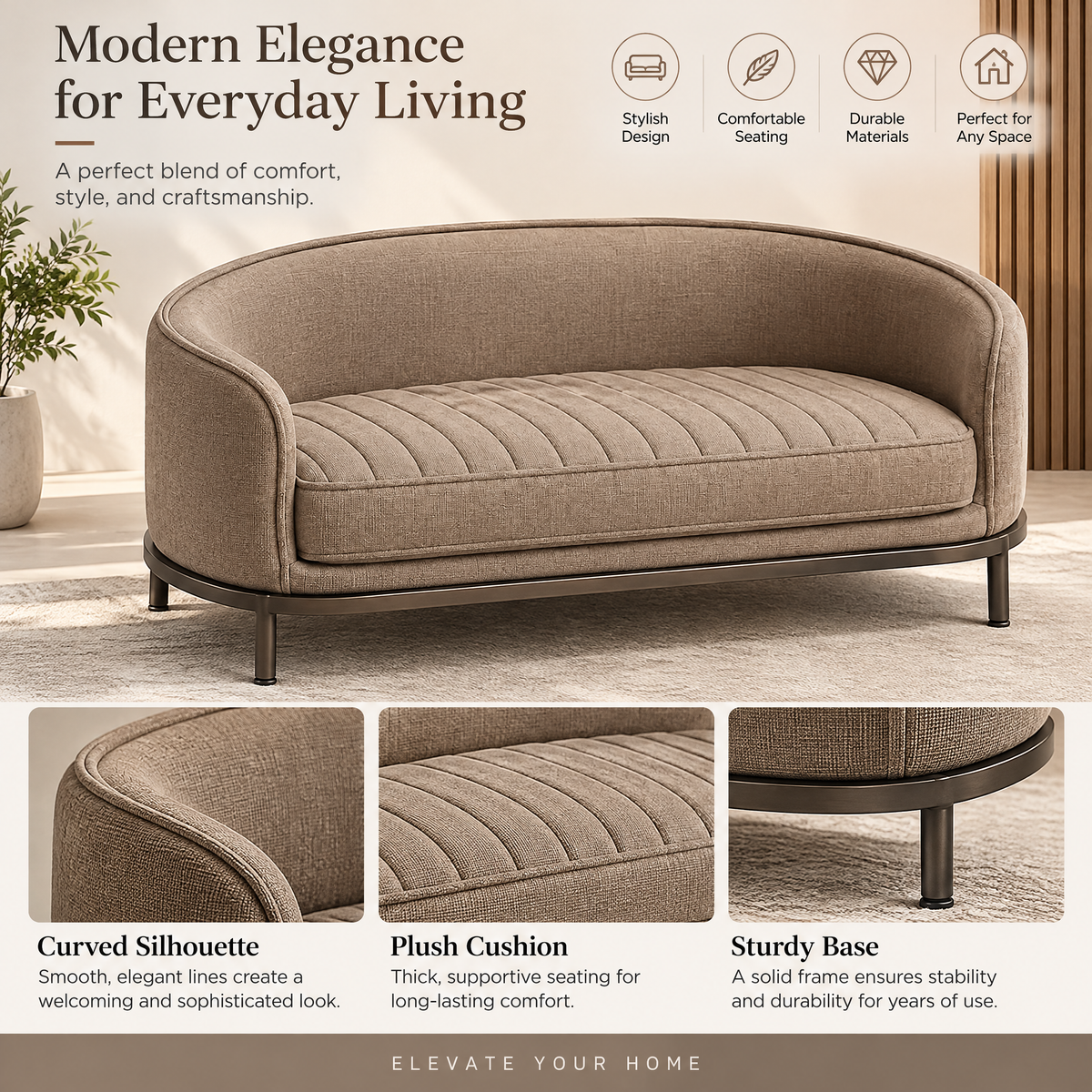 Nuzlorapets™ HavenArc Raised Pet Sofa