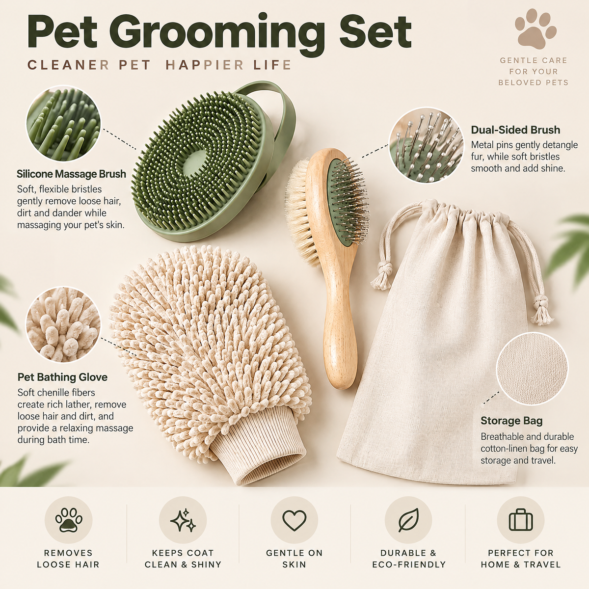 Nuzlorapets™ SoftTide Pet Grooming & Bath Set