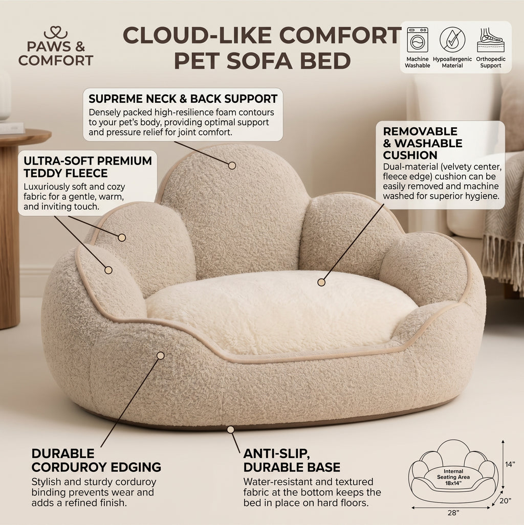 Nuzlorapets™ CloudHaven Sculpted Pet Bed