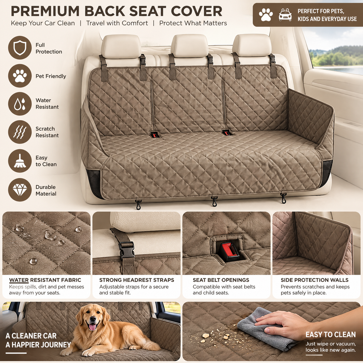 Nuzlorapets™ NestGuard Quilted Car Seat Cover