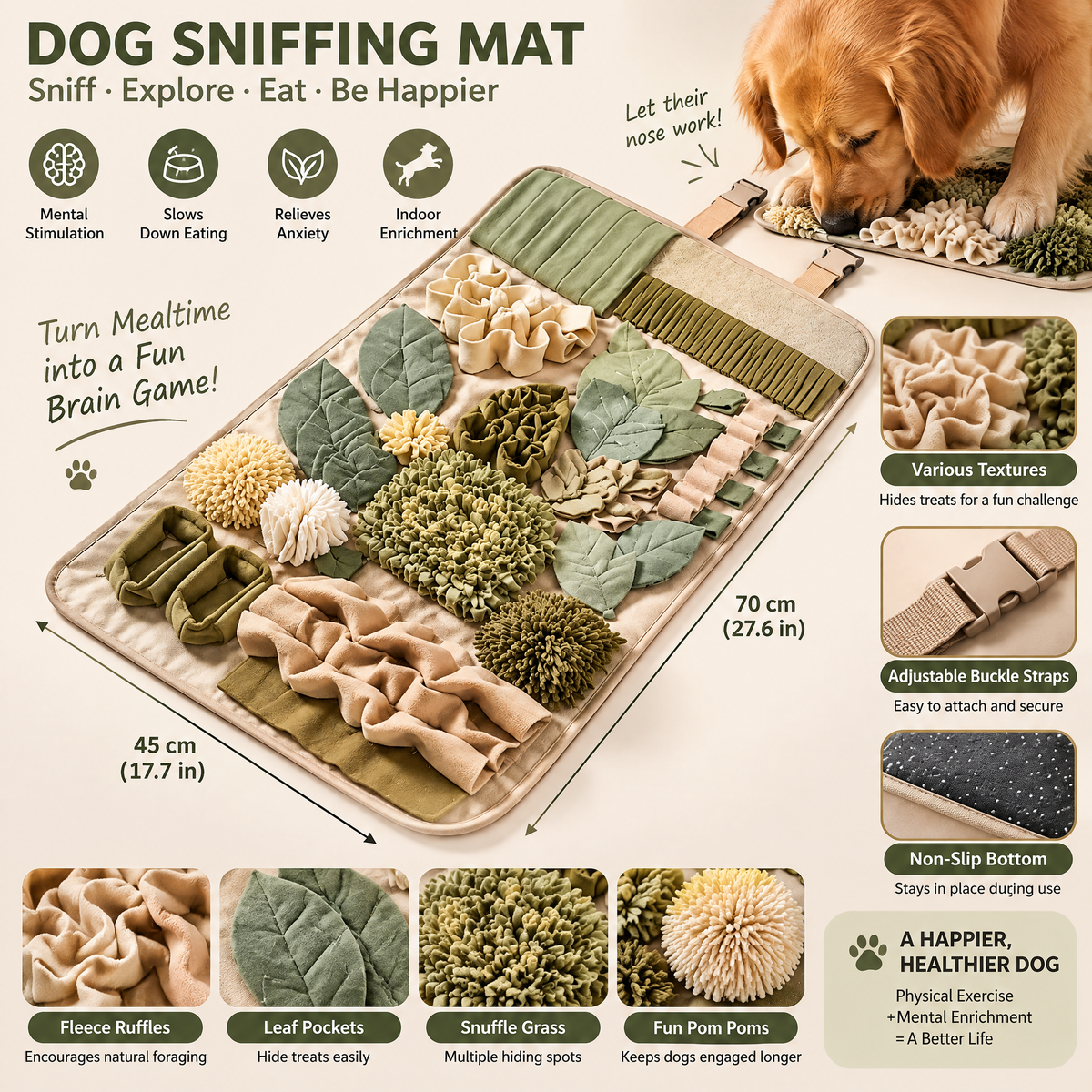 Nuzlorapets™ MeadowRoll Snuffle & Foraging Mat
