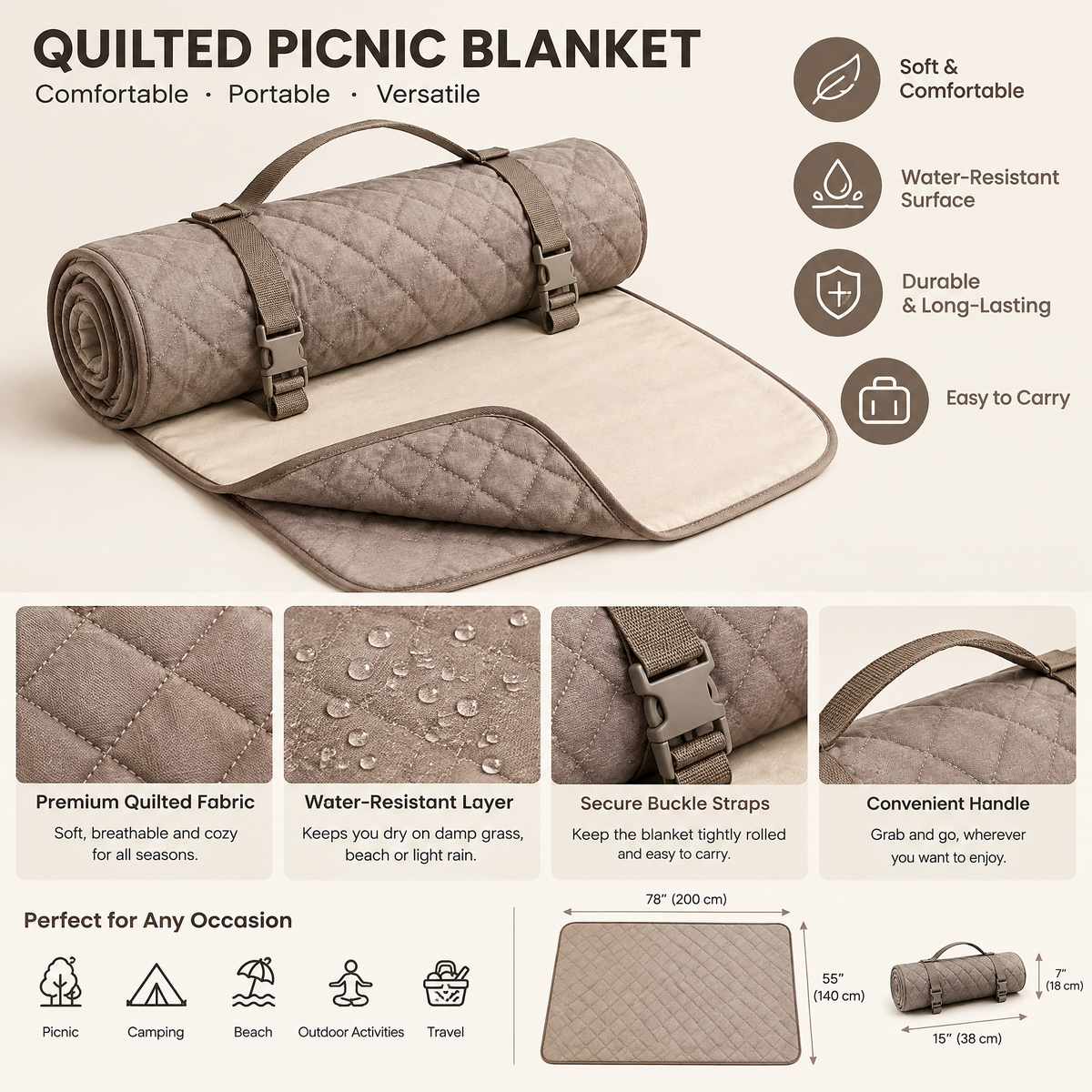 Nuzlorapets™ CocoonTrail Reversible Pet Travel Mat