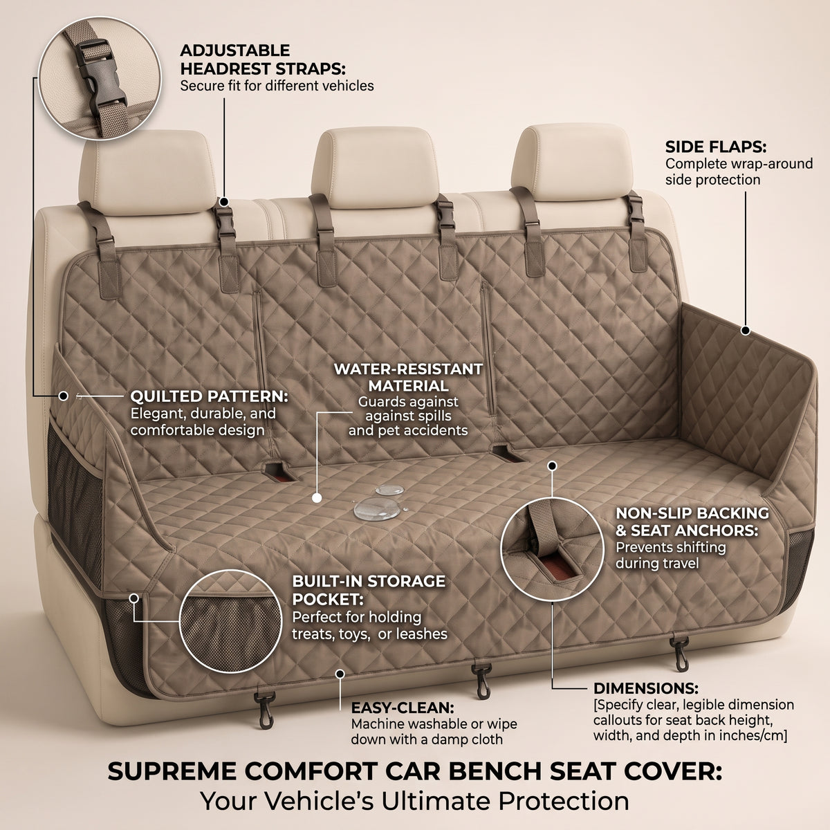 Nuzlorapets™ NestGuard Quilted Car Seat Cover