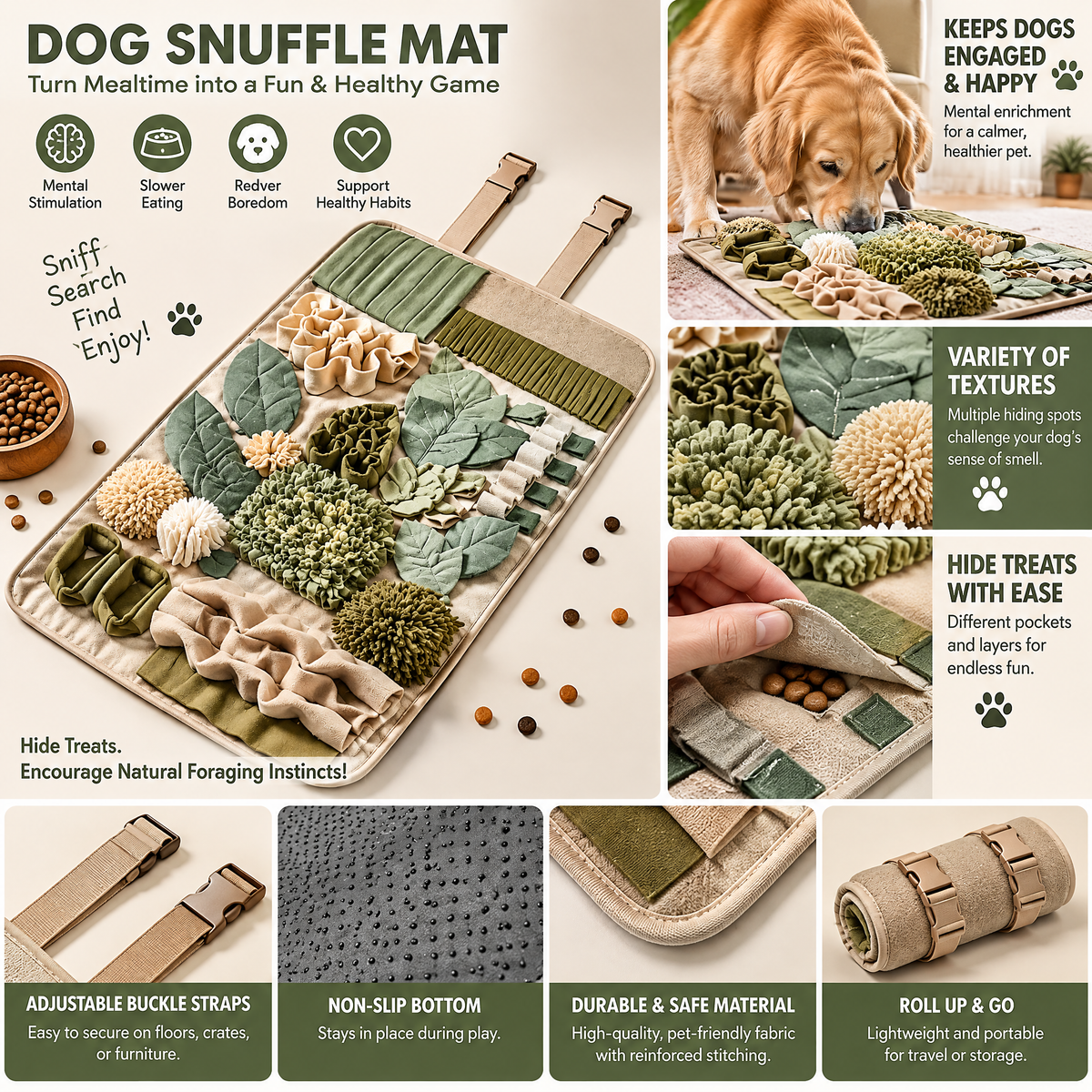 Nuzlorapets™ MeadowRoll Snuffle & Foraging Mat