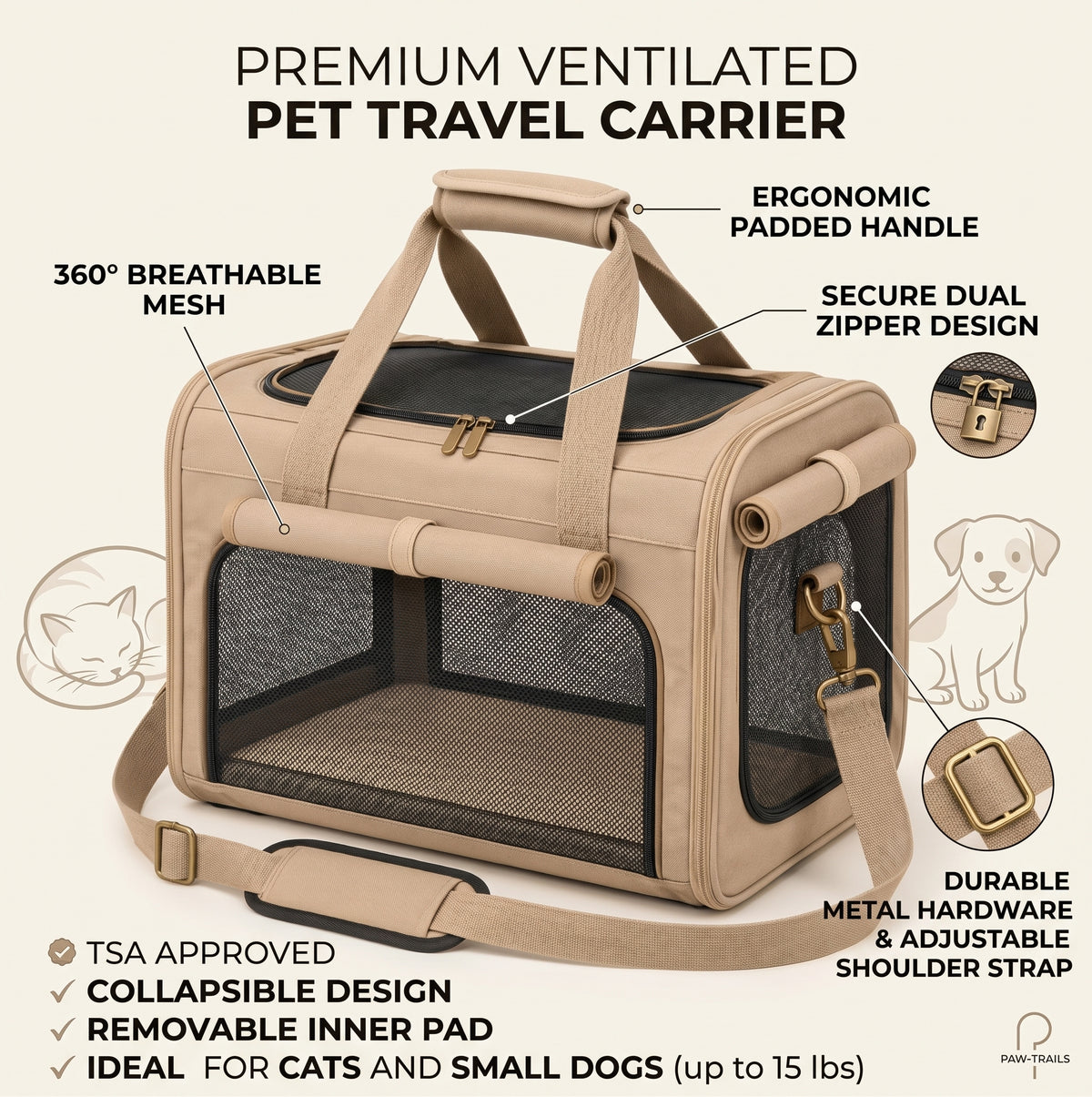 Nuzlorapets™ FoldNest Soft-Sided Pet Carrier